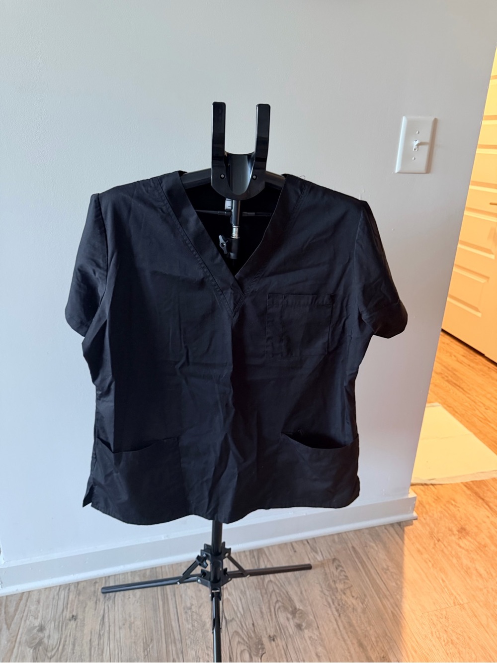 Women's Black V-Neck Work Tunic Top